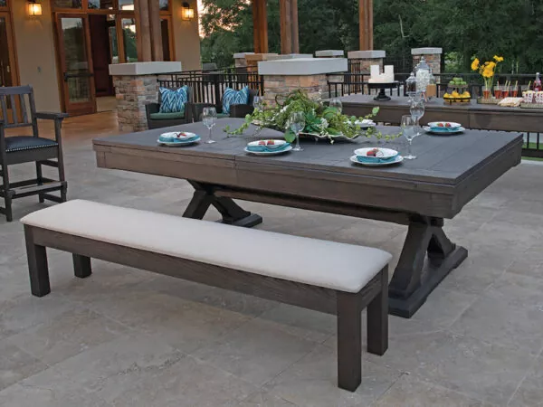 The Kariba Dining Billiard Table with Dining Table Cover and Benches